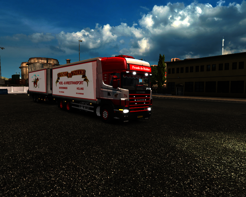ets2 Scania 144L 6x4 BDF + tandem Frank de Ridder  - prive skin ets2