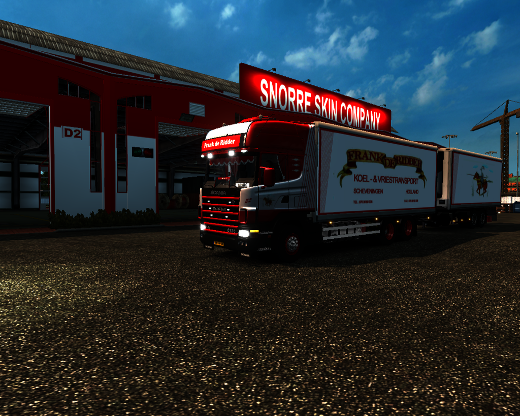 ets2 Scania 144L 6x4 BDF + tandem Frank de Ridder  - prive skin ets2