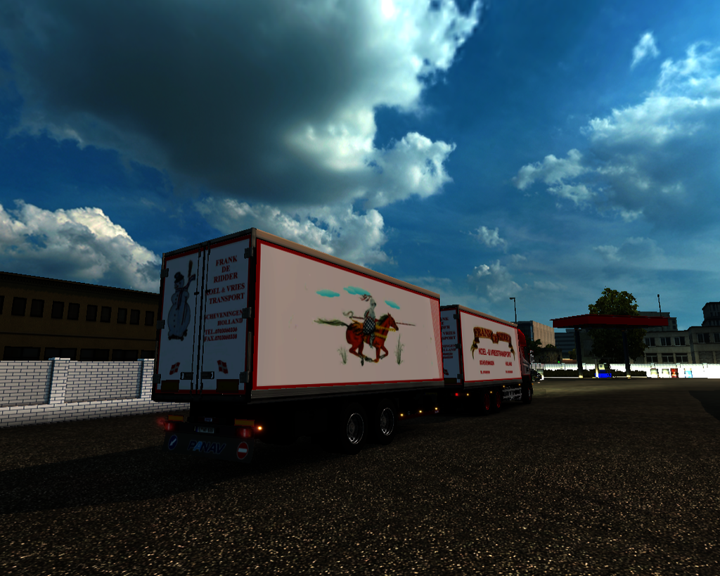 ets2 Scania 144L 6x4 BDF + tandem Frank de Ridder  - prive skin ets2