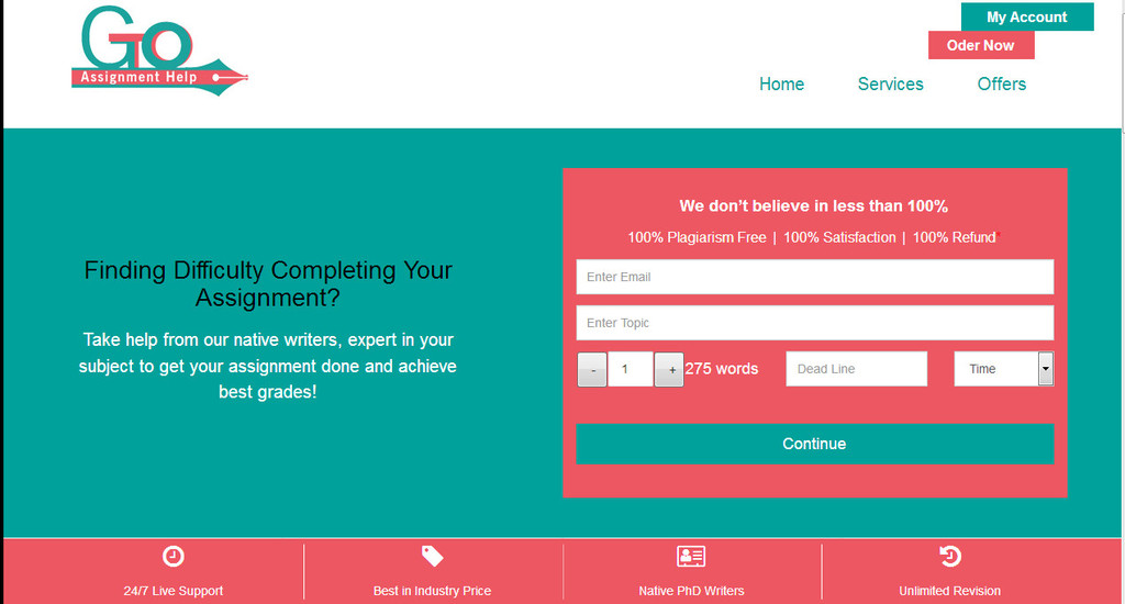Assignment Help Services- 20% OFF+100% Money Back GotoAssignmentHelp