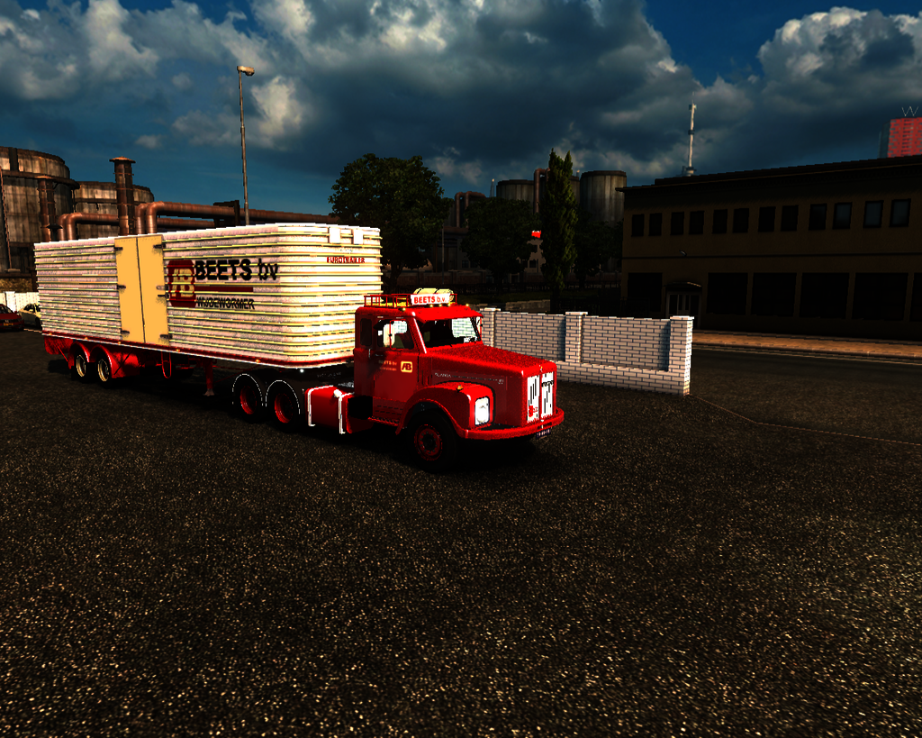 ets2 Scania 111 super 6x4 + Daf eurotrailer Beets  - prive skin ets2