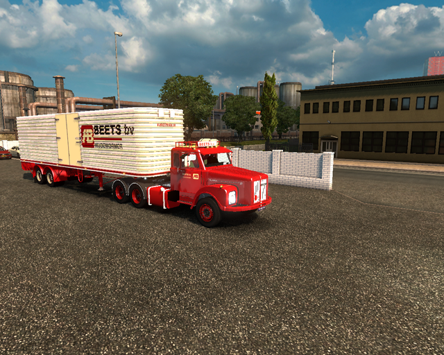 ets2 Scania 111 super 6x4 + Daf eurotrailer Beets  prive skin ets2