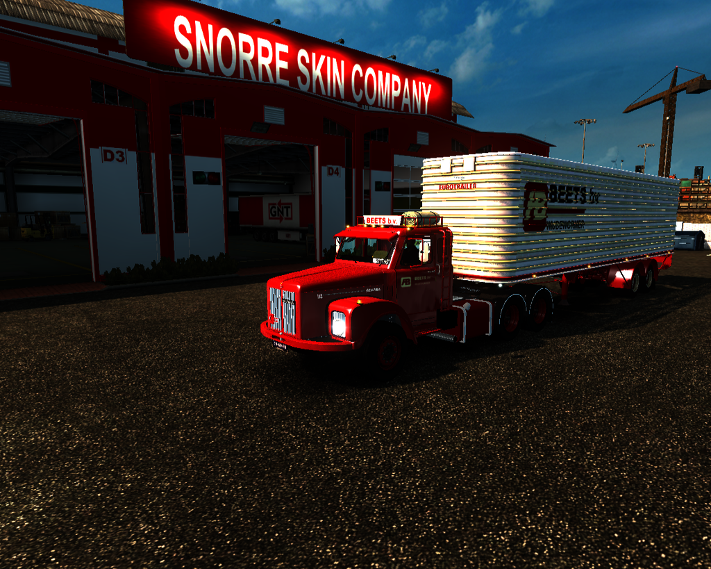 ets2 Scania 111 super 6x4 + Daf eurotrailer Beets  - prive skin ets2