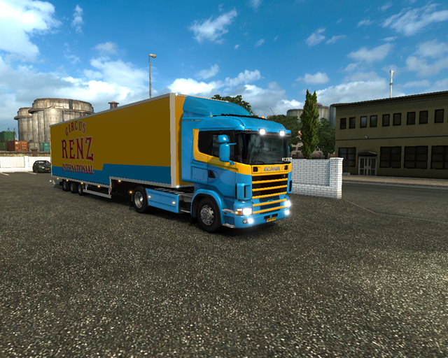 ets2 Scania 4 serie 4x2 Krone Jumbo trailer Circus prive skin ets2