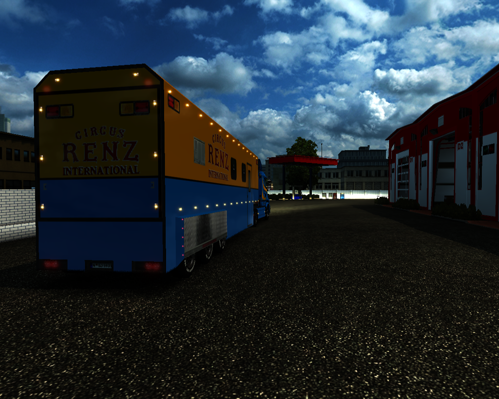 ets2 Scania T280 4x2 + Caravan trailer Circus RenZ - prive skin ets2