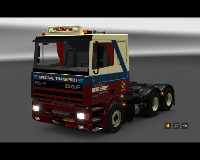 ets2 Daf 95 ati 6x4 lowcab van Maanen Int Transpor prive skin ets2