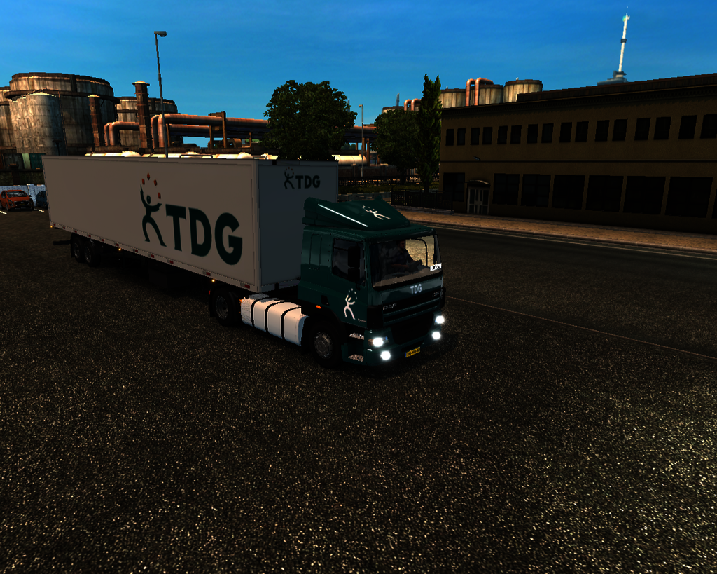 ets2 Daf 85 CF lowcab 4x2 + 2 axle trailer zonder  - prive skin ets2