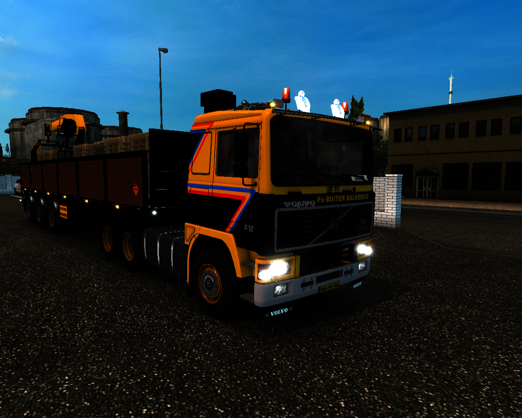 ets2 Volvo F12 6x4 lowcab + Steentrailer Gerben Bu - prive skin ets2