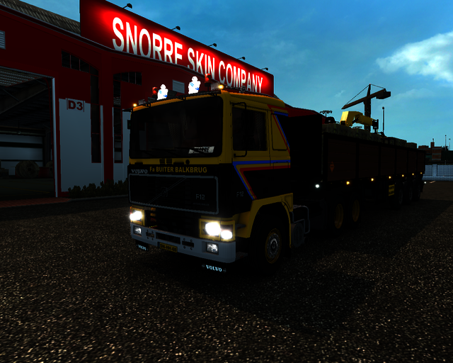 ets2 Volvo F12 6x4 lowcab + Steentrailer Gerben Bu prive skin ets2