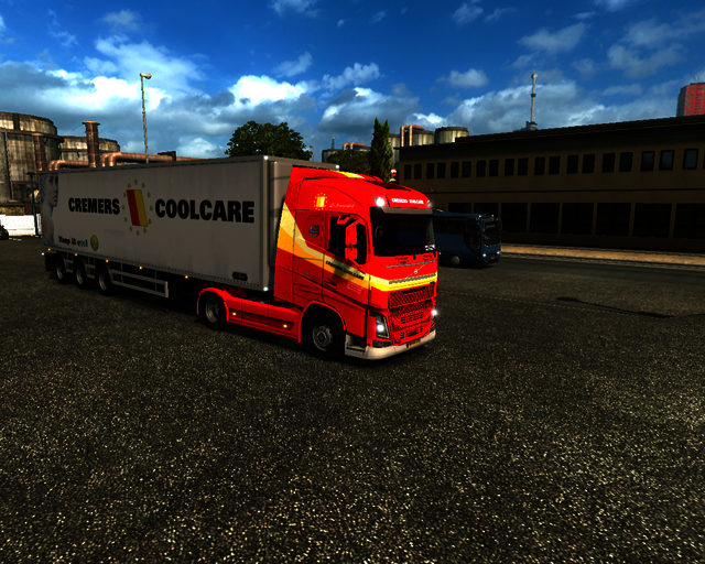 ets2 Volvo Fh 2013 4x2 + van Hool Coolliner Cremer prive skin ets2