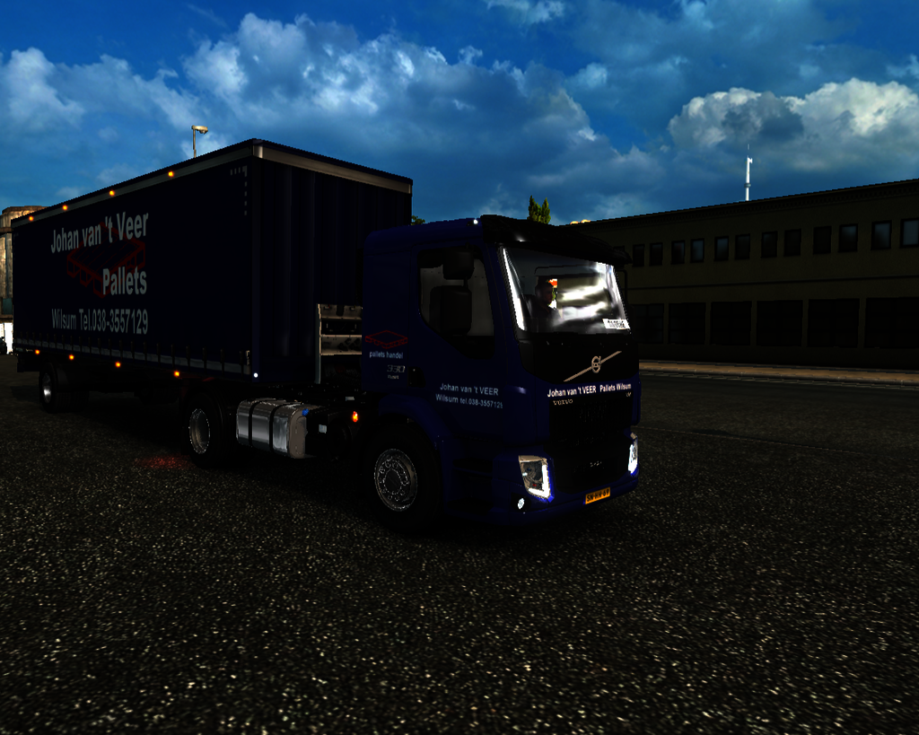 ets2 Volvo VM 4x2 + 1 axle Schuifzeiltrailer Johan - prive skin ets2