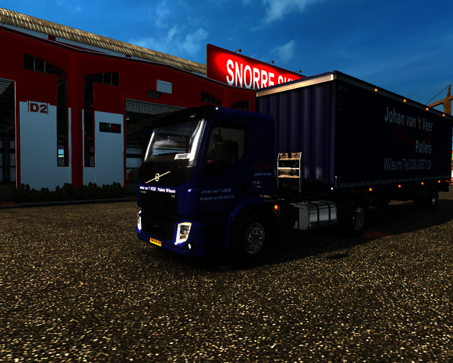 ets2 Volvo VM 4x2 + 1 axle Schuifzeiltrailer Johan prive skin ets2