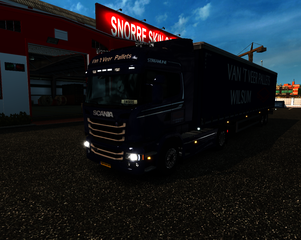 ets2 Scania Streamline 4x2 + 2 axle Schuifzeiltrai - prive skin ets2