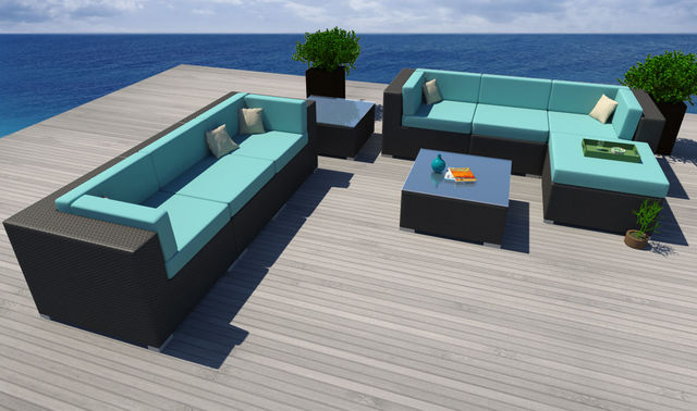Humboldt 9pc Grey Wicker Aruba Blue Cushion Meldecco - Google Shopping
