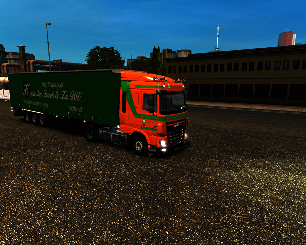ets2 Daf 116 e6 4x2 + schuifzeiltrailer  K - prive skin ets2