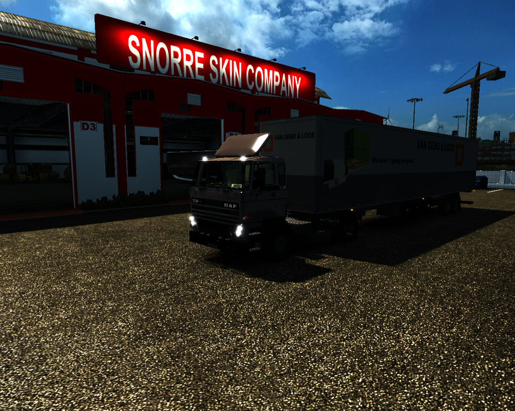 ets2 Daf 3200 4x2 Daycab + 2 asser trailer van Gen - prive skin ets2