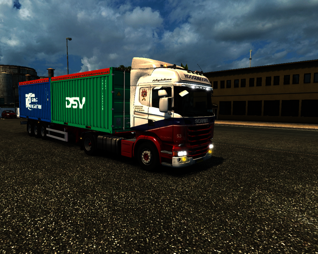 ets2 Scania R420 Highline 4x2 + Container trailer  - prive skin ets2
