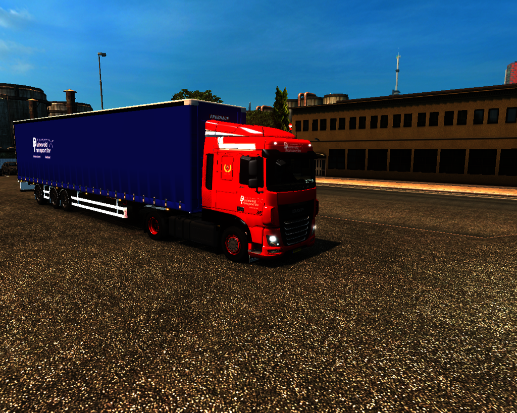 ets2 Daf 116 e6 + Fruehauf zeiltrailer Duineveld T - prive skin ets2
