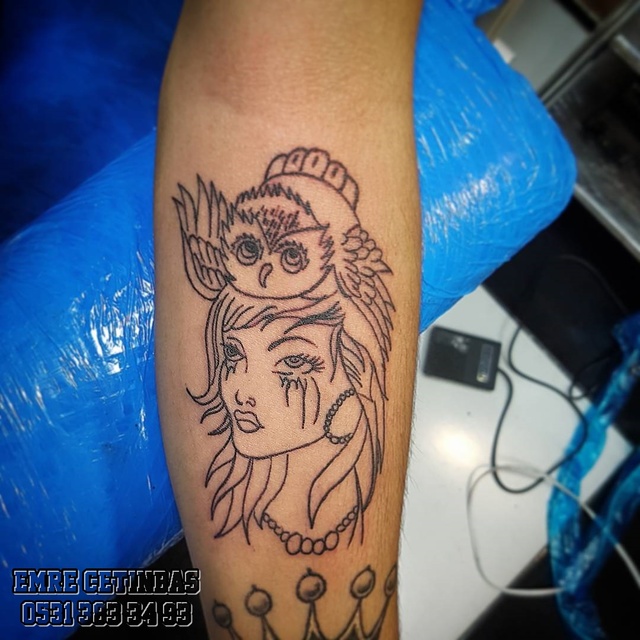 owl girl tattoo dovmeneredeyapilir dövme yaptırmak istiyorum