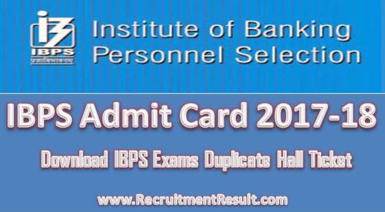 IBPS Admit Card Recruitment Result