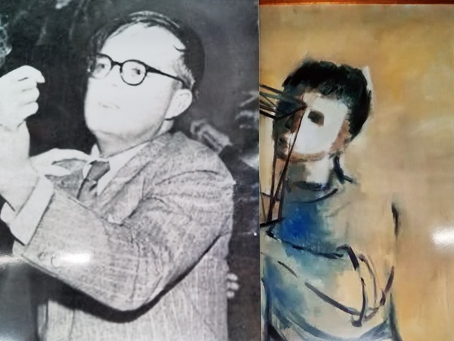 Truman Capote/Pose & Hair Line Spiking Matches Andy-Warhol (Gold Thinker) Early 1960's Andy Warhol Painting- "A Gold Marilyn Comparable Background. "EVIDENCE RESEARCH WEBSITE" Viewing Only