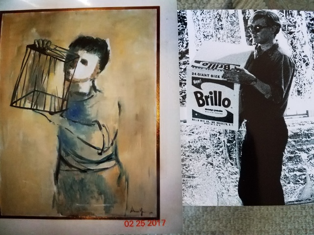 Brillo Andy-Warhol (Gold Thinker) Early 1960's Andy Warhol Painting- "A Gold Marilyn Comparable Background. "EVIDENCE RESEARCH WEBSITE" Viewing Only