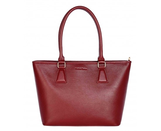 Grainy 13 Inch Tote Leather Laptop Bags for Women