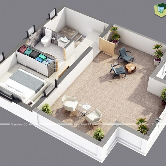 3D Floor Plan Residential Design 3D Floor Plan Rendering