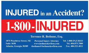 biz card injured (front) Bethune Law Firm, LLC