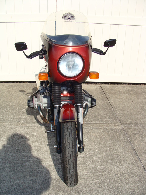 6240140 '81 R100S Red Smoke.14 1981 BMW R100S #6240140, Smoke Red. 60,090 Miles. Koni Shocks; Progressive Fork Springs w/ Anti Dive Kit; 336 Sport Cam; Stainless Mufflers; Sargent Sport Seat; Reynolds Ride-Off Stand; Brown Side Stand; Napoleon Baren Mirrors; Euro Headlight switch; New 