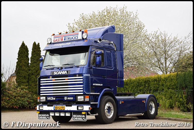 BD-GJ-99 Scania 143M 400 Gast Trukcs2-BorderMaker - Retro Truck tour / Show 2018