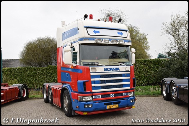 BN-NX-14 Scania 144L 530 Visch2-BorderMaker Retro Truck tour / Show 2018