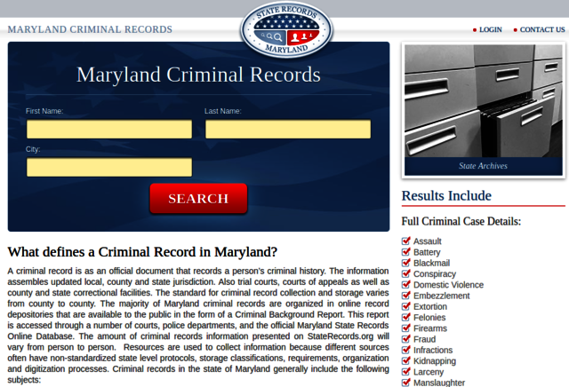 MD Criminal Records Picture Box