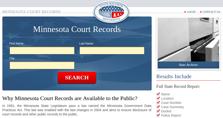 Court Records Minnesota Picture Box