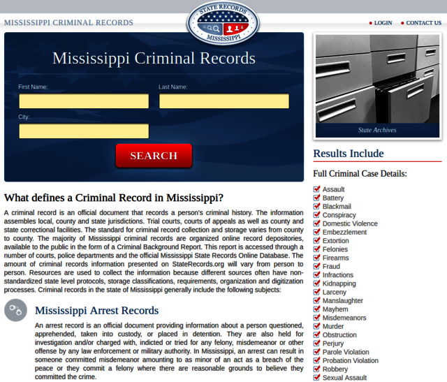 MS Arrest Record Picture Box