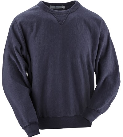 Crewneck Maché Terry 100% Cotton Navy Sand Just Sweatshirts