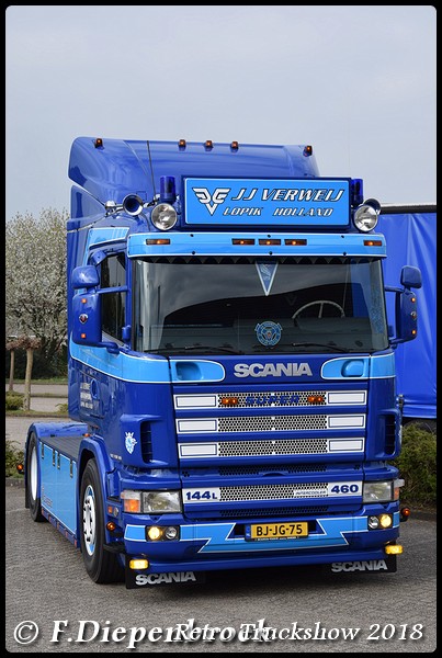 BJ-JG-75 Scania 144L 460 JJ Verweij Lopik2-BorderM Retro Truck tour / Show 2018