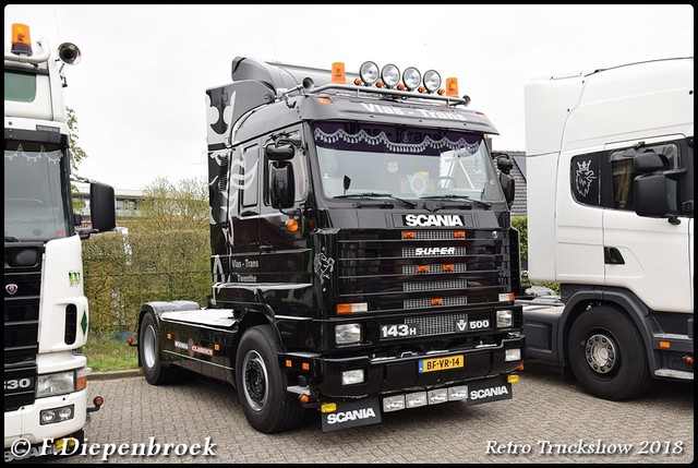 BF-VR-14 Scania 143H 500 Vlas Trans-BorderMaker Retro Truck tour / Show 2018