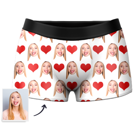 CUSTOM HEART BOXER SHORTS Personalized Photo Gifts