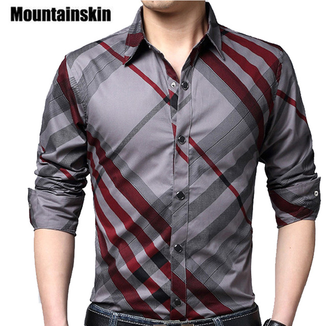 Mountainskin-Casual-Striped-Men-Shirts-Slim-Fit-Ma Women Apparel