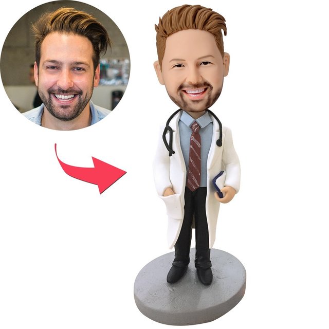 Doctor With Stethoscope Custom Bobblehead Custom Bobbleheads