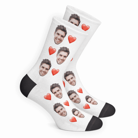 PERSONALISIERTE HERZ SOCKEN Gesicht Socken
