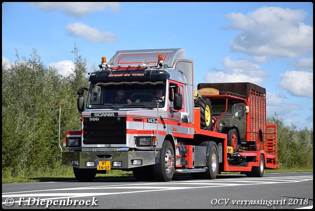 BT-FN-07 Scania T143 Brant de Vries-BorderMaker OCV Verrassingsrit 2018