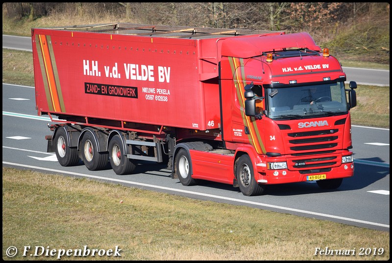 49-BGF-4 Scania G410 HH v.d Velde-BorderMaker - Rijdende auto's 2019