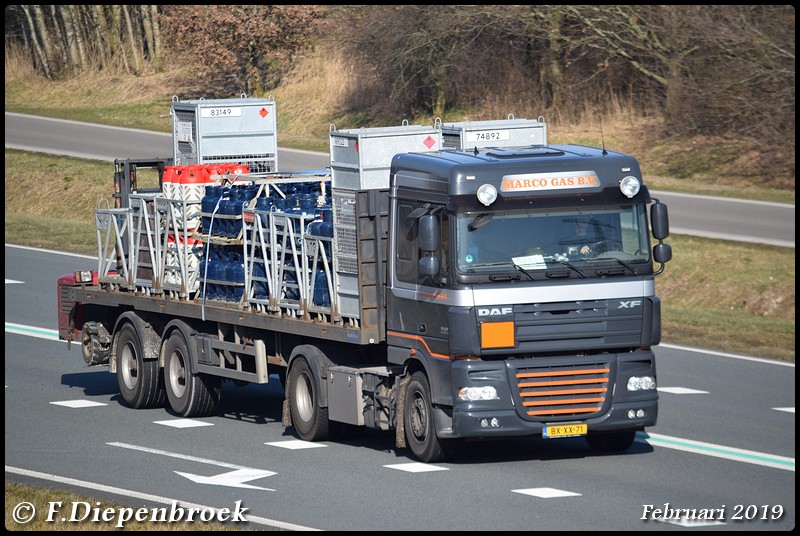 BX-XX-71 DAF 105 Marco gas-BorderMaker - Rijdende auto's 2019