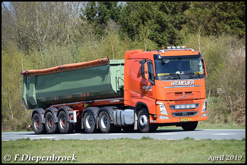 16-BKK-9 Volvo FH4 Wemeijer-BorderMaker - Rijdende auto's 2019