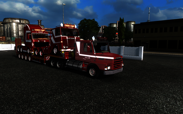 ets2 Scania 142HW 6x4 Elsass Flyer + dieplader met ETS2 prive