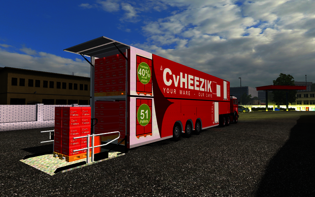 ets2 Mercedes LPS 1632 6x4 + dubbeldek trailer C ETS2 prive