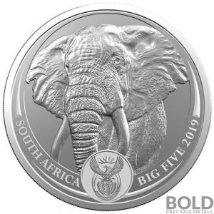 2019 Silver South Africa Big Five Elephant BU â€“  Picture Box