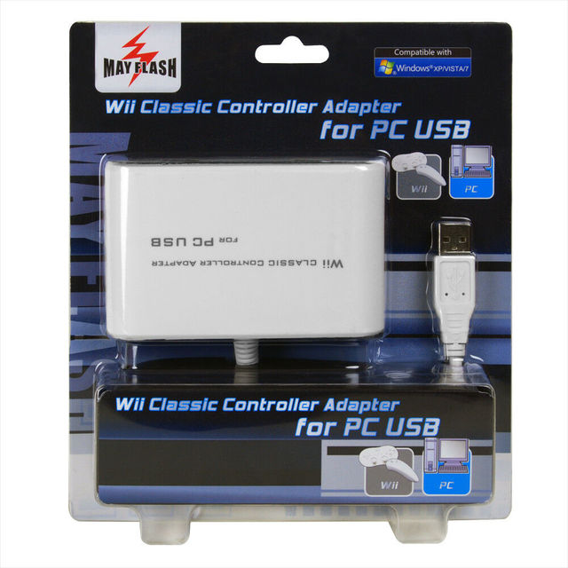 MayFlash Dual Port Wii Classic Controller Pro Nunc MayFlash Dual Port Wii Classic Controller Pro Nunchuk USB Adapter for PC PS3